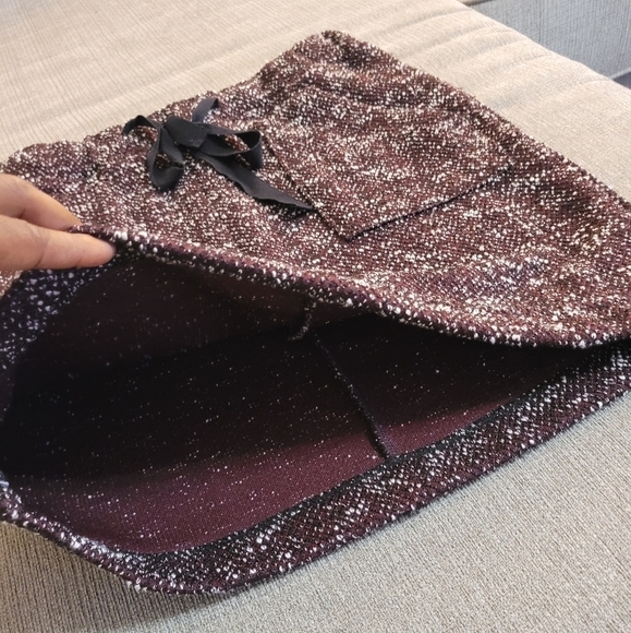 LOFT Dark Purple Black Casual Boho Skirt with Waist Tie and Pockets - Picture 3 of 7